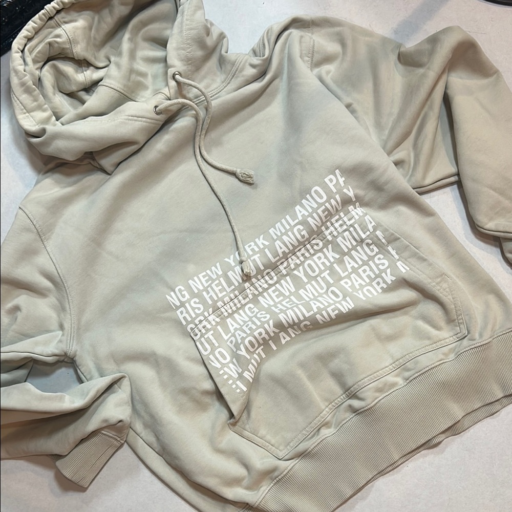 Helmut Lang Graphic Hoodie Ecru. S